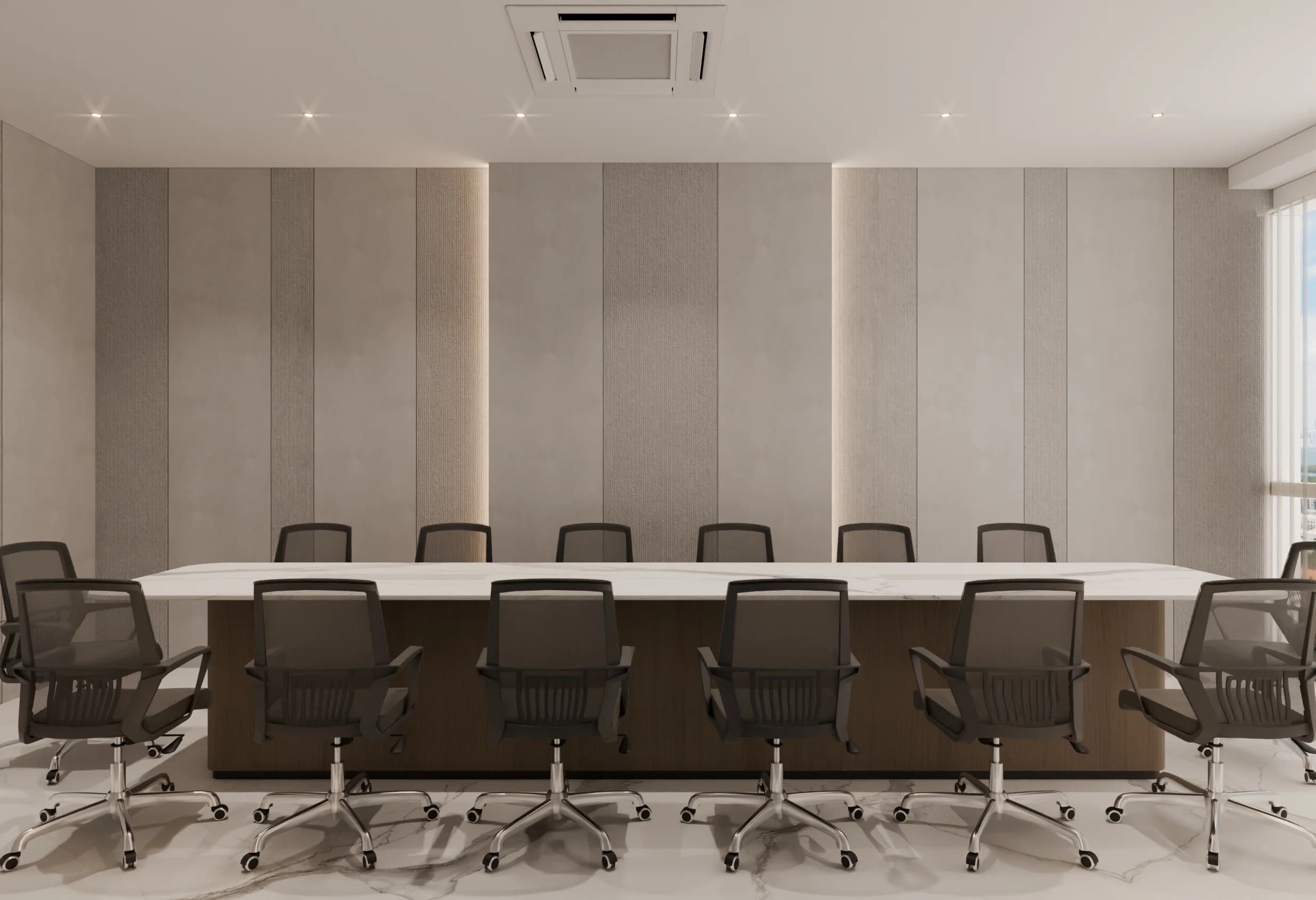 Photorealistic commercial conference room interior render by Studio 44